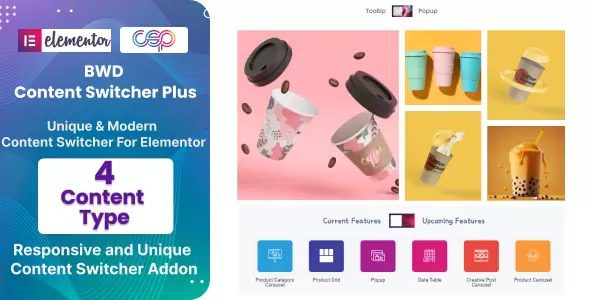 BWD Content Switcher Plus for Elementor v1.0 适用于 Elementor 的内容切换组件插件下载