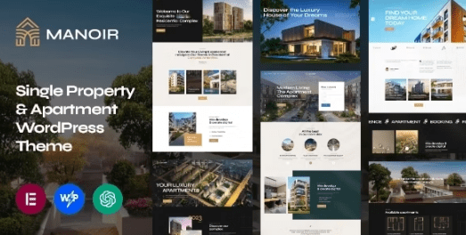 Manoir Single Property & Apartment WordPress Theme v1.0 单一房产和公寓 WordPress 主题下载