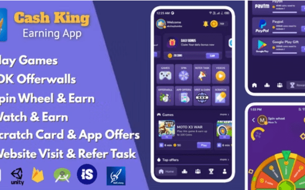 Cash King v7.0 带管理面板的 Android 赚钱应用程序app源码下载