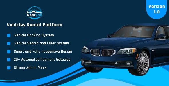 RentLab Vehicles Rental Platform v2.0 [Activated] 汽车租赁平台源码下载