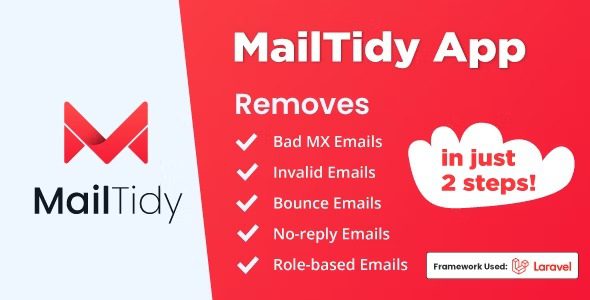 MailTidy v2.1.2 电子邮件列表清理 SAAS 应用程序源码下载 [已激活]