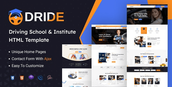 Dride v1.0.0 驾驶学校和课程 WordPress 主题下载