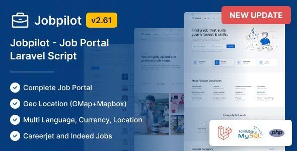 Jobpilot v3.21.0 求职门户 Laravel 脚本源码下载