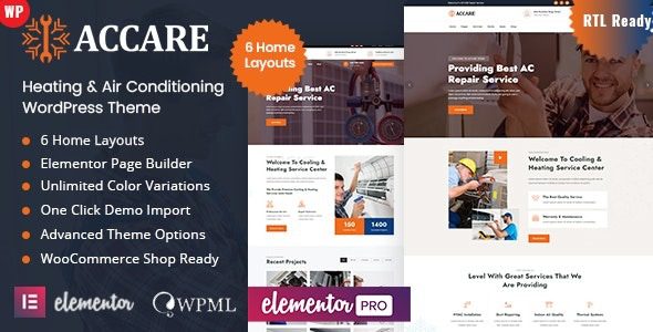 Accare v.4.0 供暖和空调 WordPress 主题下载