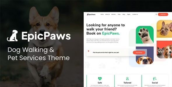 EpicPaws v1.3 遛狗和宠物服务主题下载