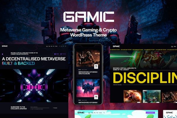 Gamic v1.22.0 Metaverse 游戏和加密 WordPress 主题下载