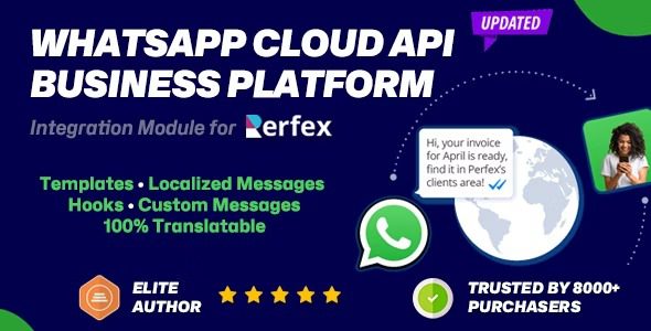 WhatsApp Cloud API Business Integration module for Perfex CRM v1.2.8 适用于 Perfex CRM 的 WhatsApp Cloud API 业务集成模块源码下载