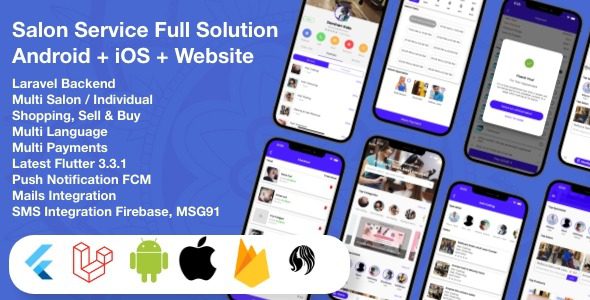 Multi Salon, Individual Appointments Booking System Full App Solution Flutter / Laravel / Angular –  v9.0 个人预约预订系统app源码下载