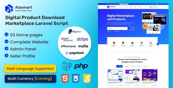 Alasmart v4.1.0 数字虚拟产品下载市场 Laravel 脚本源码下载