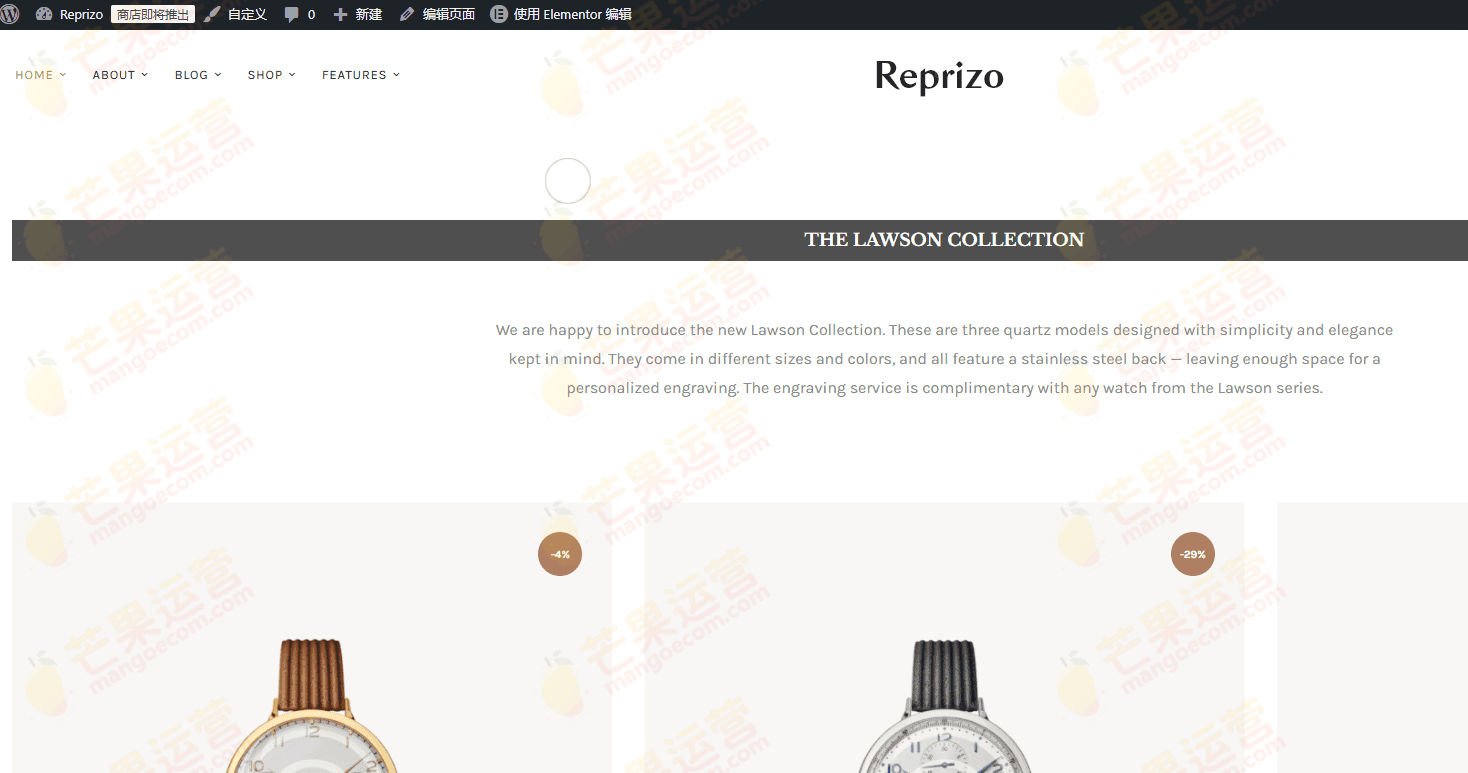 Reprizo 珠宝钟表店 WordPress 主题下载