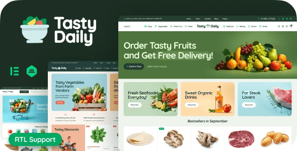 Tasty Daily v1.21.1 杂货店和食品 WooCommerce 主题下载