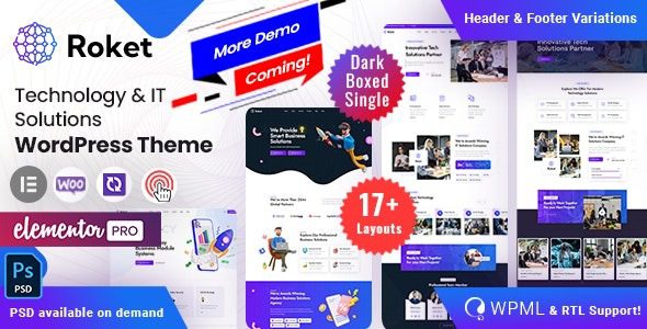 Roket v.1.4.0 技术和 IT 解决方案 WordPress 主题下载