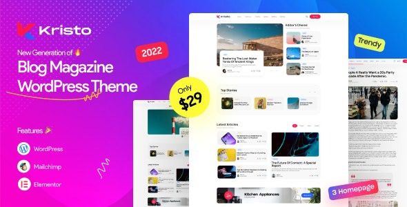 Kristo (v2.4) 现代杂志 WordPress 主题下载