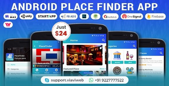 Android Place Finder v1.9 靠近我、旅游指南、城市指南、探索位置、Admob 与 GDPR源码下载