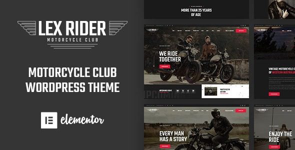 LexRider v.1.6.6 摩托车俱乐部 WordPress 主题下载