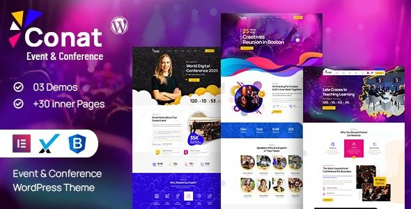 Conat v.1.2.7 活动和会议 WordPress 主题下载 + RTL Ready
