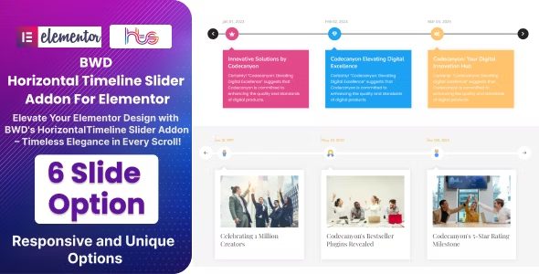 BWD Horizontal Timeline Slider Addon For Elementor v1.0 插件下载