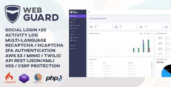 WebGuard v1.4.0 高级 PHP 登录和用户管理源码下载 [已激活]