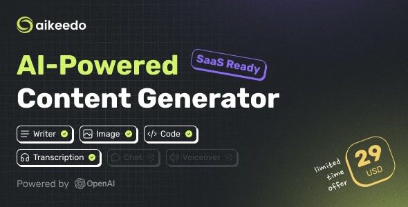 Aikeedo v3.9.0 AI 驱动的内容平台源码下载 – SaaS 就绪