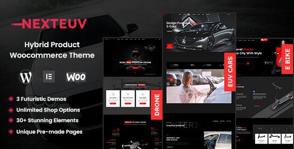 NextEuv v1.1.0 – 电动汽车商店, 单品商店wordpress主题下载