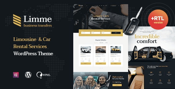 Limme v1.2.3 豪华轿车接送和汽车经销商 WordPress 主题下载 + RTL [已激活]