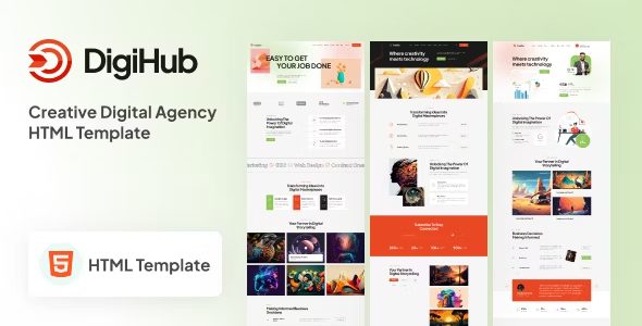 DigiHub – 数字机构 HTML 模板下载