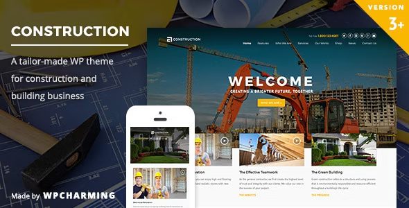 Construction v3.8 – WP 建筑、建筑业务wordpress主题下载