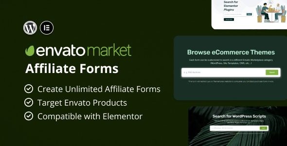 Envato Market Affiliate Forms for Elementor v1.0.0 联盟推广表单插件下载