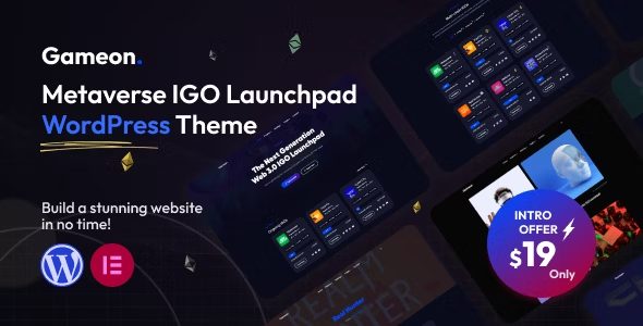 Gameon v1.0 – Metaverse IGO Launchpad WordPress 主题下载
