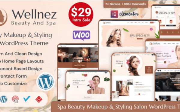 Wellnez v2.3.4 美容水疗健康沙龙 WordPress 主题下载