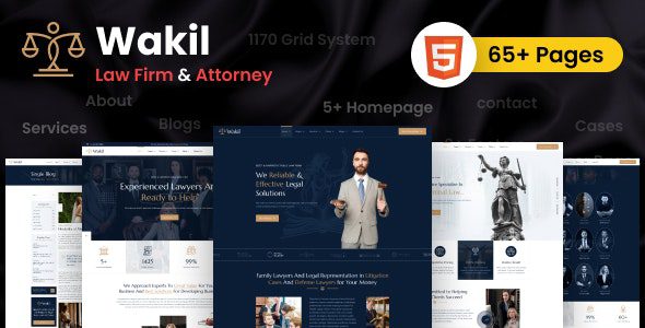 Wakil 1.0 – 多用途律师和律师 HTML 模板下载