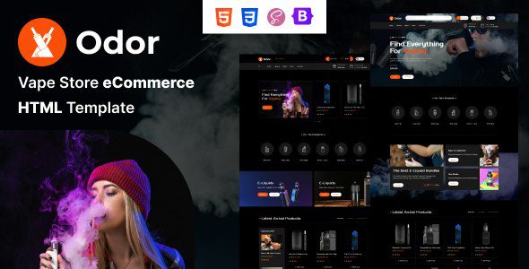 Odor 1.0 – Vape 商店电子商务 HTML 模板下载
