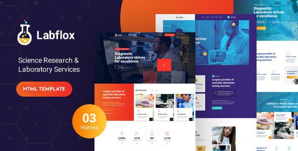 Labflox 1.0 – 实验室和研究响应式 HTML5 模板下载