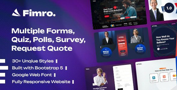 Fimro 1.0 – 调查问卷测验和申请多步骤表格HTML模板下载