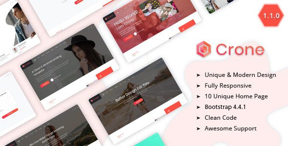 Crone v1.1.0 – 创意多用途登陆页面HTML模板下载