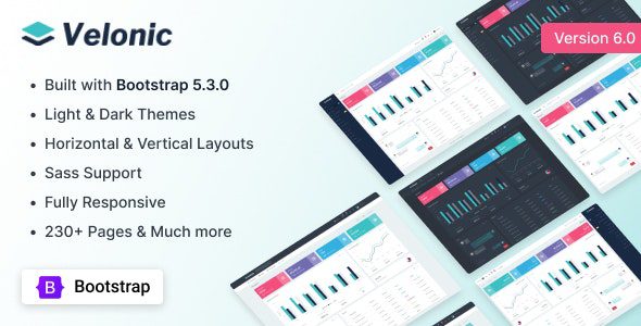Velonic v6.0 – 管理和仪表板HTML模板下载