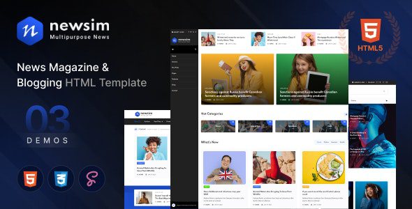 Newsim 1.0- 新闻杂志和博客 HTML 模板