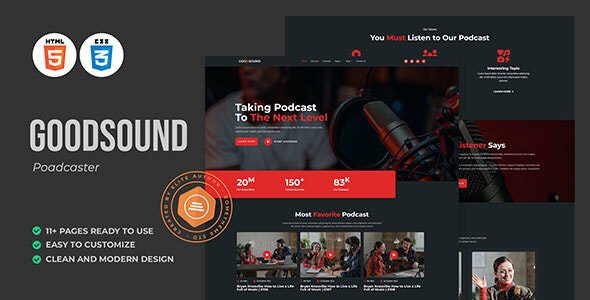 Goodsound 1.0 – 播客 HTML 模板下载