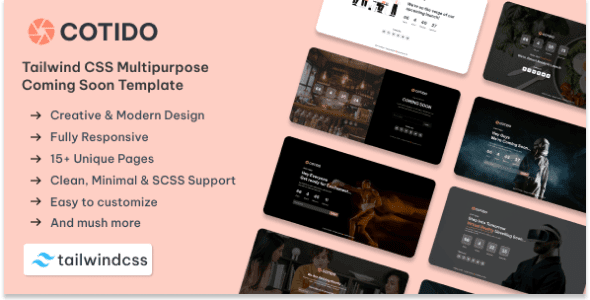 Cotido 1.0 – Tailwind CSS 即将推出 HTML 模板下载