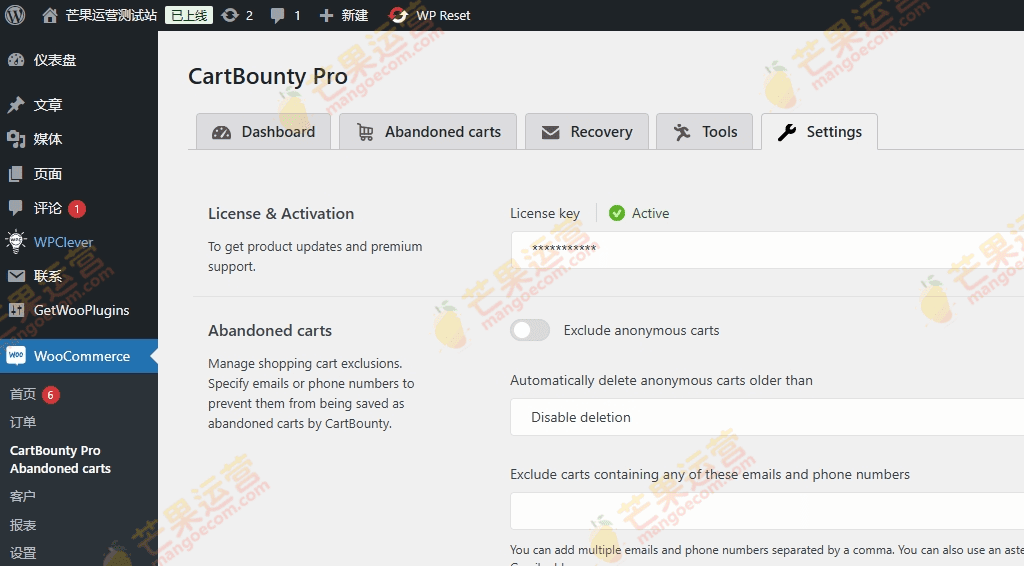 CartBounty Pro 保存和恢复 WooCommerce 加购的产品插件破解版下载
