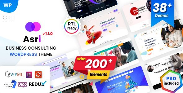 Asri v1.1.3 一页多用途商业 WordPress 主题下载