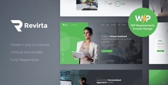 Revirta v2.8 个人虚拟助理和秘书 WordPress 主题下载