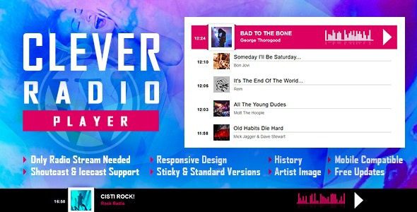 CLEVER v2.6.2 具有历史的 HTML5 广播播放器 – Shoutcast 和 Icecast – WordPress 插件下载