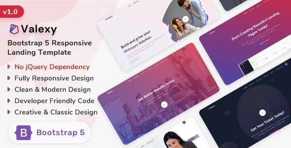 Valexy 1.0 – Bootstrap 5 登陆页面HTML模板下载