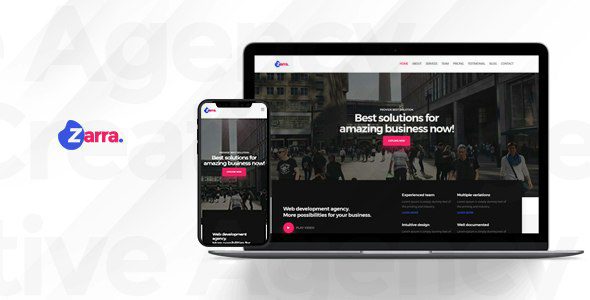 Zarra 1.0 – 一页创意机构 HTML 模板下载