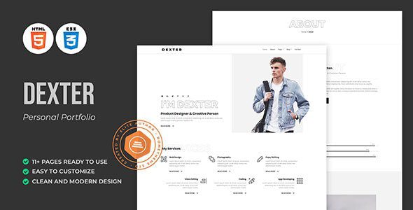 Dexter 1.0 – 个人作品集 HTML 模板下载