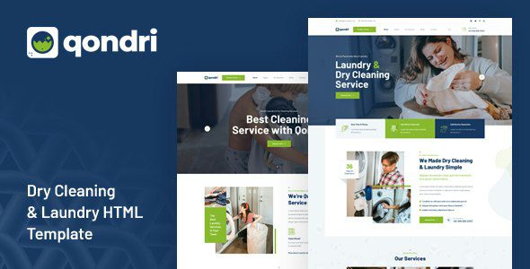 Qondri 1.0 – 干洗和洗衣 HTML 模板下载