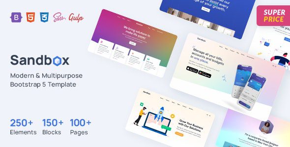 Sandbox v3.4.0 – 现代和多用途 Bootstrap 5 HTML模板下载