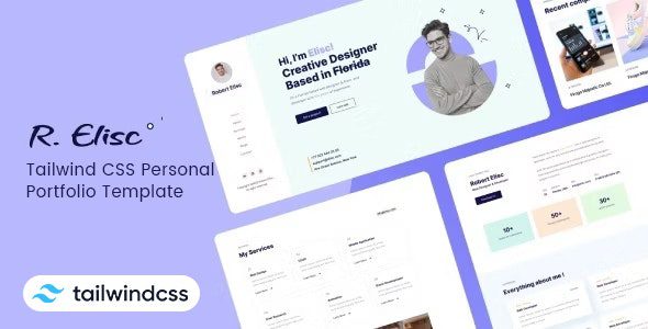 R.Elisc 1.0 – Tailwind CSS 个人作品集模板