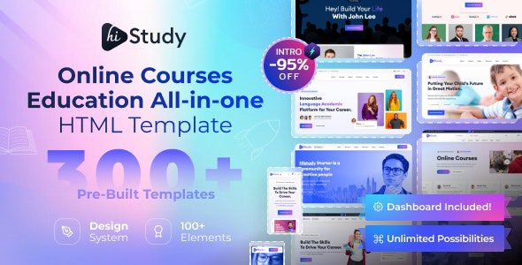 HiStudy v1.1.0 – 在线课程和教育HTML模板下载